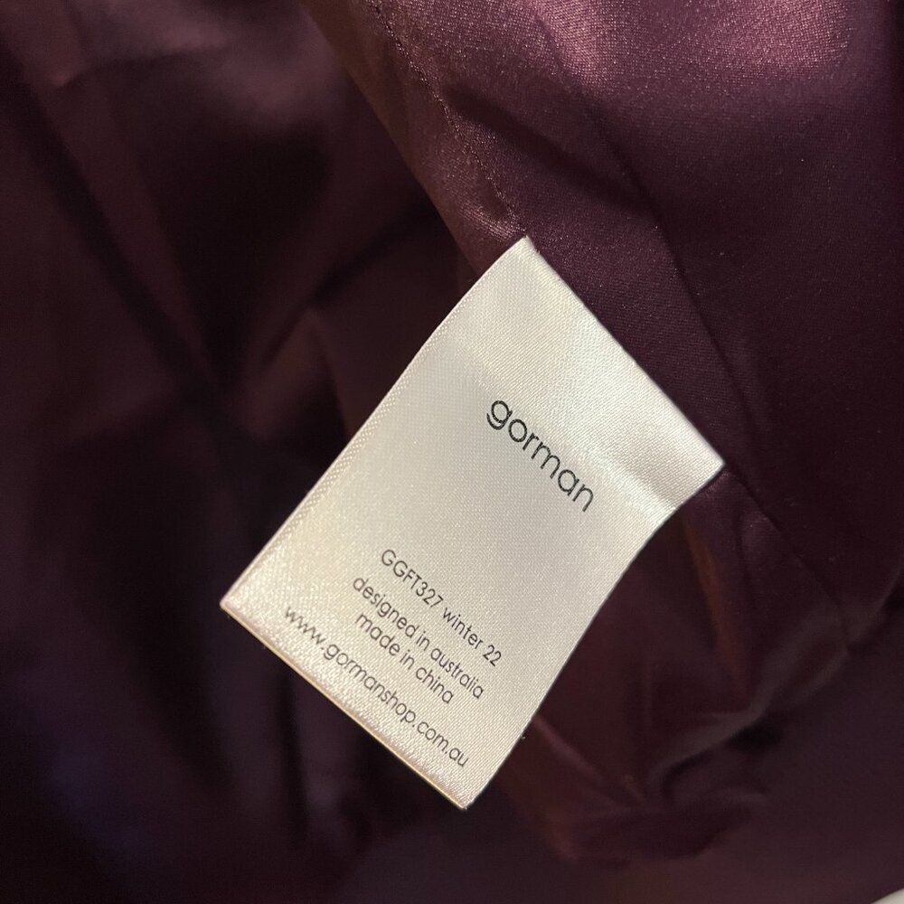 Gorman Bomber Jacket in Orange & Purple Jacquard, Size 6, Like New - Picture 10 of 16